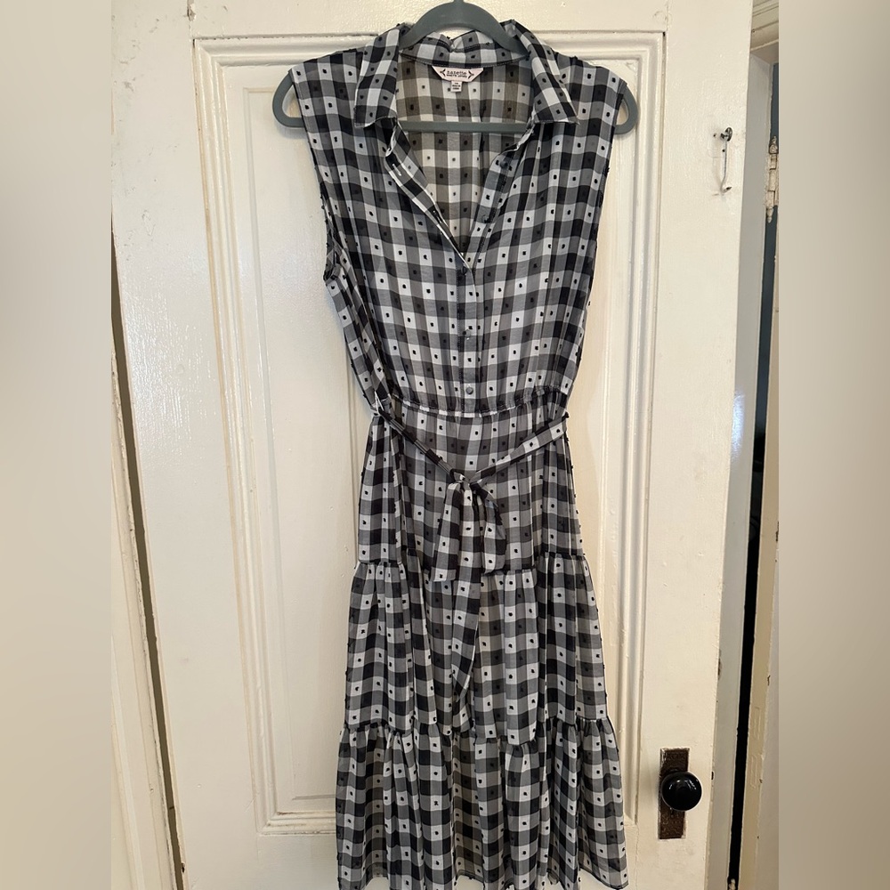 Black and White Checkered Sleeveless Dress size 14 nwot
